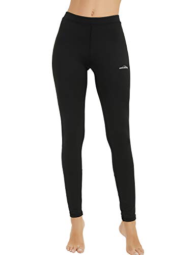 COOLOMG Damen Leggings Winter Thermo Leggings lang Fitness Workout Laufhose Sporthose Yogahose Schwarz S von COOLOMG