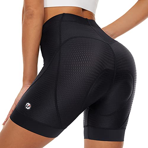 COOLOMG Damen Radunterhose Radsportshorts Fahrradhose mit Sitzpolster 3D gepolstert Radhose Schwarz XL von COOLOMG