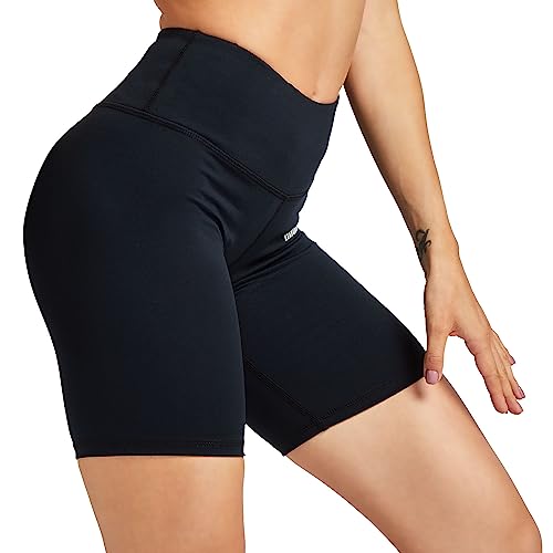 COOLOMG Damen Shorts Leggings Kurz Yoga Sport Training Fitness Schwarz M von COOLOMG