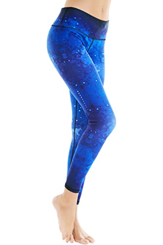 COOLOMG Damen Sport Leggings Yoga Hosen-Fitnesshose, Sk-nachthimmel (Lang), Gr.-M von COOLOMG