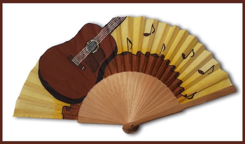 Handbemalter Seidenfächer „Guitara" Handbemalter Seidenfächer „Guitara" von COOLORSILK