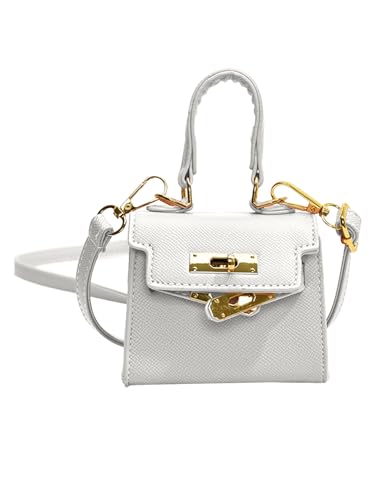COOLOYA Damen Elegant Retro Leder Clutch Geldbörsen Mini Flap Crossbody Tasche Metallverschluss Abendhandtasche mit Riemen, Weiss/opulenter Garten, Einheitsgröße, Weich von COOLOYA
