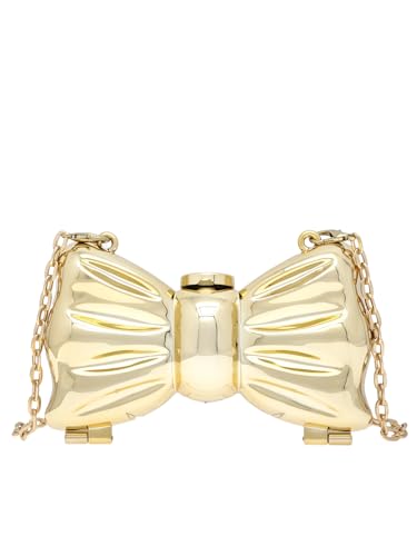 COOLOYA Damen-Handtasche mit Schleife, Acryl, metallisch, für Abendveranstaltungen, Hochzeiten, Partys, Crossbody-Tasche mit Kette, Gold, Einheitsgröße, Weich COOLOYA Damen-Handtasche mit Schleife, Acryl, metallisch, für Abendveranstaltungen, Hochzeiten, Partys, Crossbody-Tasche mit Kette, Gold, Einheitsgröße, Weich von COOLOYA