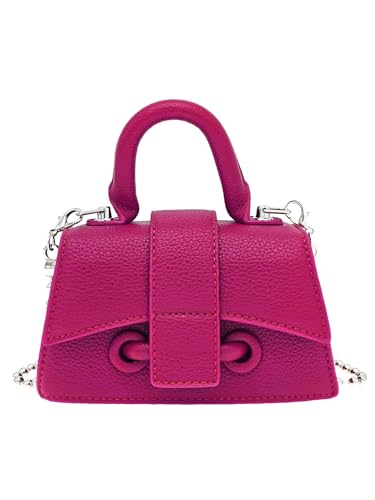 COOLOYA Damen Mini Clutch Handtaschen Crossbody Sattel Retro Schultertaschen mit Kette, Rosarot, Einheitsgröße, Weich von COOLOYA