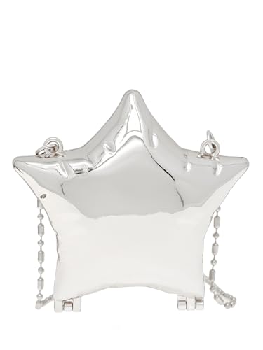 COOLOYA Damen Mini Glänzende Kette Crossbody Abendtasche Sparkly Clutch Geldbörsen Schulter Handtasche Taschen, Silberne Sterne, Einheitsgröße, Weich von COOLOYA
