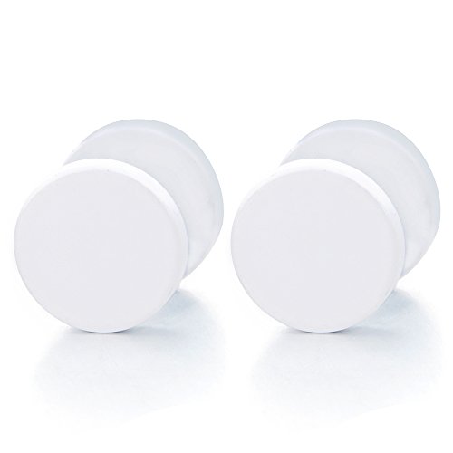 10MM 2 Herren Damen Weiß Kreis Ohrringe Ohrstecker Edelstahl Fake Plugs Ohr Cheater Tunnel Gauges Ohr-Piercing Edelstahl 10MM 2 Herren Damen Weiß Kreis Ohrringe Ohrstecker Edelstahl Fake Plugs Ohr Cheater Tunnel Gauges Ohr-Piercing Edelstahl von COOLSTEELANDBEYOND