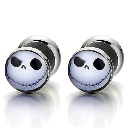 10MM Alien Herren Damen Ohrringe Edelstahl Ohrstecker Fakeplugs Fake Plug Tunnel Ohr-Piercing, 1 Paar von COOLSTEELANDBEYOND