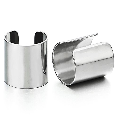 2 Stück Ohr Clip-on Creolen Cuff für Herren Damen, Edelstahl Ohr Manschette Ohrringe, Fake Piercing von COOLSTEELANDBEYOND