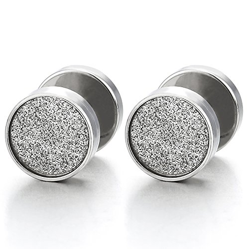 8MM Herren Damen Ohrringe Edelstahl Ohrstecker Fakeplugs Fake Plug Tunnel Ohr-Piercing, 2 Stücke von COOLSTEELANDBEYOND