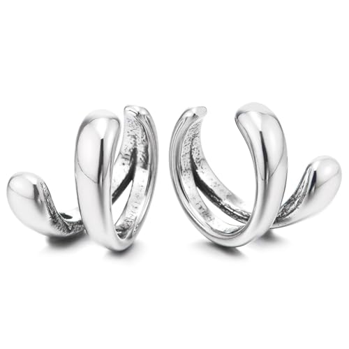 Abstrakte Edelstahl Ohrklemmen Für Damen Mit Offenem Creolen-Design, Moderner Ohrringe Minimalistischer Ohne Piercing von COOLSTEELANDBEYOND