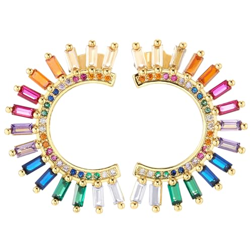 Blenden Gold Regenbogen Kristall Strass Cluster Große Statement Ohrstecker Ohrringe, Halbkreis Wickeln Design Blenden Gold Regenbogen Kristall Strass Cluster Große Statement Ohrstecker Ohrringe, Halbkreis Wickeln Design von COOLSTEELANDBEYOND