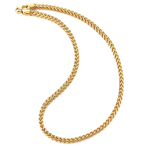 COOLSTEELANDBEYOND 6MM Breit 60CM Lang Goldfarben Franco Kette Quadrat Panzerkette Edelstahl Halskette Collier für Herren Damen, Hip Hop COOLSTEELANDBEYOND 6MM Breit 60CM Lang Goldfarben Franco Kette Quadrat Panzerkette Edelstahl Halskette Collier für Herren Damen, Hip Hop von COOLSTEELANDBEYOND