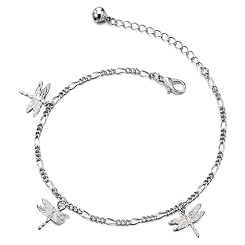 COOLSTEELANDBEYOND Damen-Fußkette Fußkettchen mit Libellen und Klingglöckchen Charms COOLSTEELANDBEYOND Damen-Fußkette Fußkettchen mit Libellen und Klingglöckchen Charms von COOLSTEELANDBEYOND