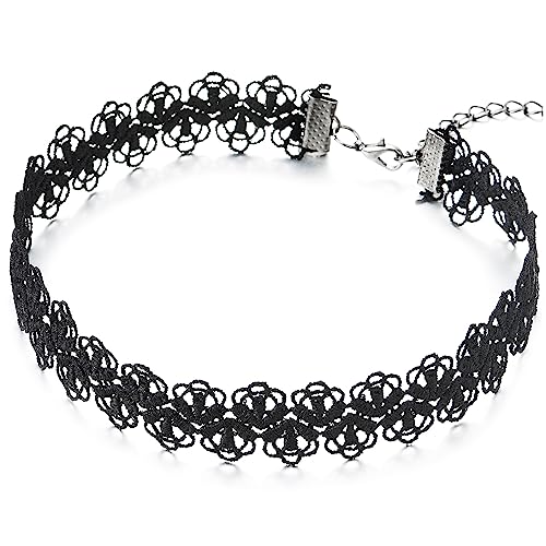 Damen Schwarz Blumen Spitze Tattoo Choker Halskette Damen Schwarz Blumen Spitze Tattoo Choker Halskette von COOLSTEELANDBEYOND