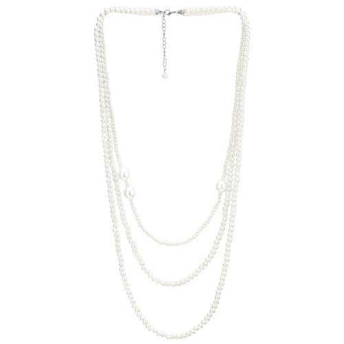 COOLSTEELANDBEYOND Drei Stränge Wasserfall Weiß Perle Halskette Geschichtet, Damen Statement Halskette Perlen Kette, Partei Hochzeit COOLSTEELANDBEYOND Drei Stränge Wasserfall Weiß Perle Halskette Geschichtet, Damen Statement Halskette Perlen Kette, Partei Hochzeit von COOLSTEELANDBEYOND