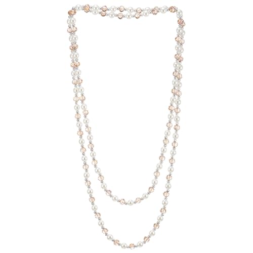 COOLSTEELANDBEYOND Elegante Perle und Kristall Perlen Halskette, Geschichtet Lange Halskette, Statement Halskette von COOLSTEELANDBEYOND