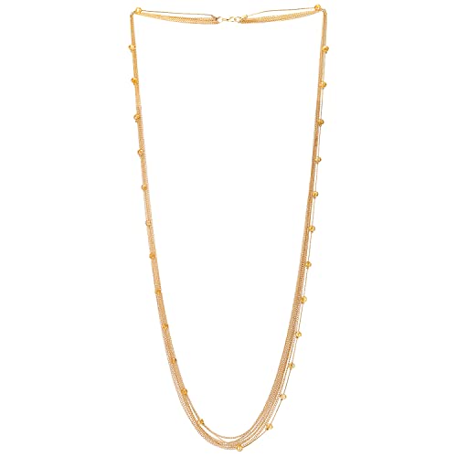 COOLSTEELANDBEYOND Gold Multi-Schichten Lange Kette Statement Anhänger mit Kristall Perlen Charme Abschlussball Abendkleid von COOLSTEELANDBEYOND