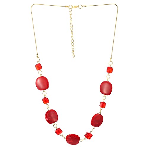 COOLSTEELANDBEYOND Goldfarben Kette Statement Choker Halsketten mit Rot Würfel Kristall Perlen Harz Edelsteine Kreis Anhänger COOLSTEELANDBEYOND Goldfarben Kette Statement Choker Halsketten mit Rot Würfel Kristall Perlen Harz Edelsteine Kreis Anhänger von COOLSTEELANDBEYOND