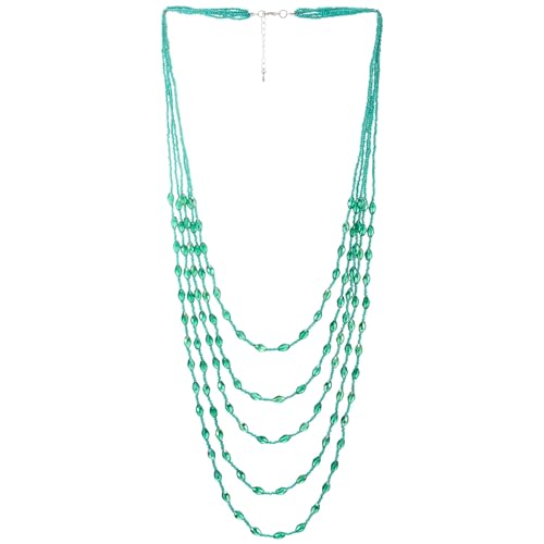 COOLSTEELANDBEYOND Grün Ovalen Perlen Statement Halskette Multi-Schichten Lange Kette mit Kristall Charme Anhänger COOLSTEELANDBEYOND Grün Ovalen Perlen Statement Halskette Multi-Schichten Lange Kette mit Kristall Charme Anhänger von COOLSTEELANDBEYOND