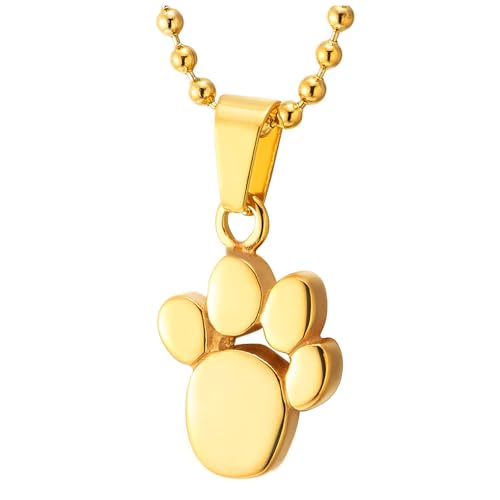 COOLSTEELANDBEYOND Halskette mit Pfotenabdruck Anhänger in Gold, Edelstahl Schmuck für Tierliebhaber, Kette mit Pfoten Charme COOLSTEELANDBEYOND Halskette mit Pfotenabdruck Anhänger in Gold, Edelstahl Schmuck für Tierliebhaber, Kette mit Pfoten Charme von COOLSTEELANDBEYOND