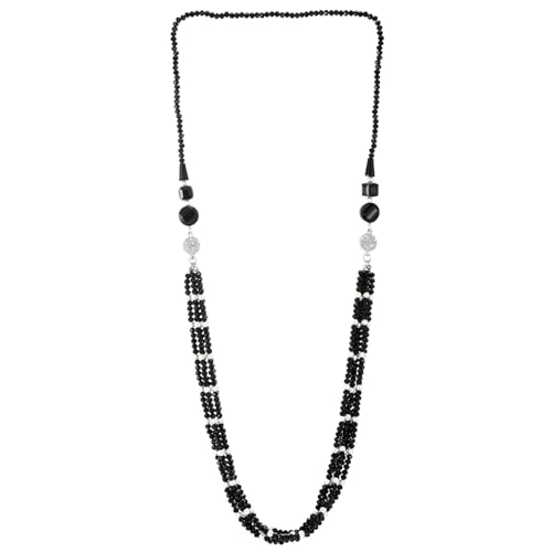 COOLSTEELANDBEYOND Halsketten Multi Stränge Schwarz Kristall Perle Perlen Kette Magnetverschluss Abnehmbar Zwei Halsband COOLSTEELANDBEYOND Halsketten Multi Stränge Schwarz Kristall Perle Perlen Kette Magnetverschluss Abnehmbar Zwei Halsband von COOLSTEELANDBEYOND