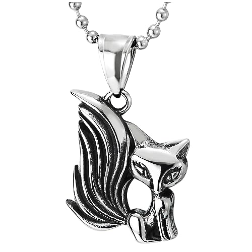 COOLSTEELANDBEYOND Klein Fuchs Anhänger Halskette für Damen, Edelstahl, Exquisite und Niedliche von COOLSTEELANDBEYOND