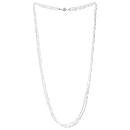 COOLSTEELANDBEYOND Kristall Klare Weiße Perlen Lange Multi-Schichten Statement Halskette, Elegante Geschichtet Wasserfall Kette COOLSTEELANDBEYOND Kristall Klare Weiße Perlen Lange Multi-Schichten Statement Halskette, Elegante Geschichtet Wasserfall Kette von COOLSTEELANDBEYOND