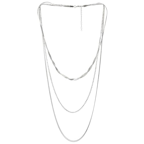 COOLSTEELANDBEYOND Lange Geschichtet Halskette, Statement Halskette Strass Wasserfall Multi-Schichten Kette, Partei Abendkleid von COOLSTEELANDBEYOND