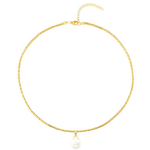 COOLSTEELANDBEYOND Perle Halskette Goldfarben Perlen Kette Halsband Halskette mit Perle Charme COOLSTEELANDBEYOND Perle Halskette Goldfarben Perlen Kette Halsband Halskette mit Perle Charme von COOLSTEELANDBEYOND