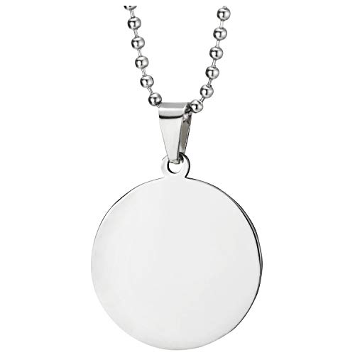 COOLSTEELANDBEYOND Zweiseitig Spiegel Oberfläche Gebürstete Oberfläche Medaille Kreis Edelstahlkette Anhänger Herren Damen, 60cm Kugelkette COOLSTEELANDBEYOND Zweiseitig Spiegel Oberfläche Gebürstete Oberfläche Medaille Kreis Edelstahlkette Anhänger Herren Damen, 60cm Kugelkette von COOLSTEELANDBEYOND