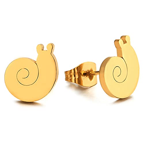 Damen Klein Goldfarben Spirale Schnecke Ohrstecker Ohrringe Edelstahl Gestüt Ohrringe, Ohrschmuck, Niedliche, 2 Stück von COOLSTEELANDBEYOND