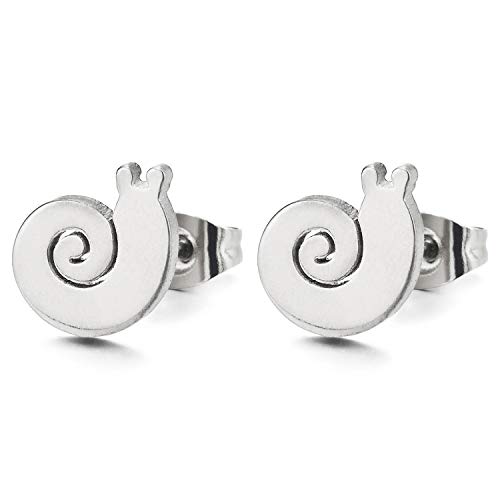 Damen Klein Spirale Schnecke Ohrstecker Ohrringe Edelstahl Gestüt Ohrringe, Ohrschmuck, Niedliche, 2 Stück von COOLSTEELANDBEYOND