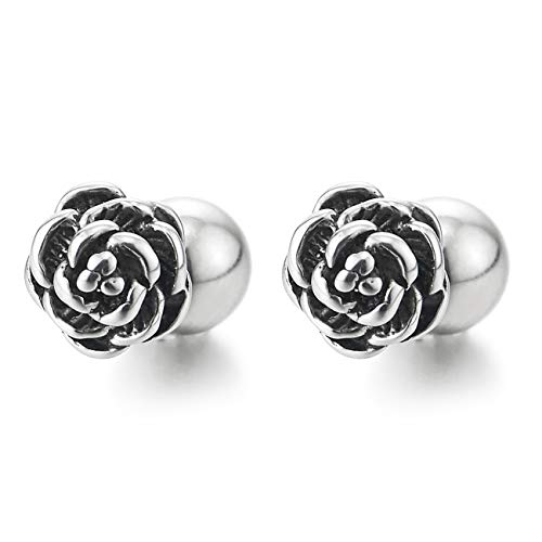 Damen Vintage Rose Blumen Ohrstecker, Ohrringe für Damen, Edelstahl Ohrschmuck, Schraube Wieder, Einzigartige Damen Vintage Rose Blumen Ohrstecker, Ohrringe für Damen, Edelstahl Ohrschmuck, Schraube Wieder, Einzigartige von COOLSTEELANDBEYOND