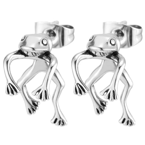 Frosch Ohrstecker Ohrringe mit Edelstahl, Ohr jacket Ohrringe für Herren Damen, Launisch Tierstil Schmuck Frosch Ohrstecker Ohrringe mit Edelstahl, Ohr jacket Ohrringe für Herren Damen, Launisch Tierstil Schmuck von COOLSTEELANDBEYOND