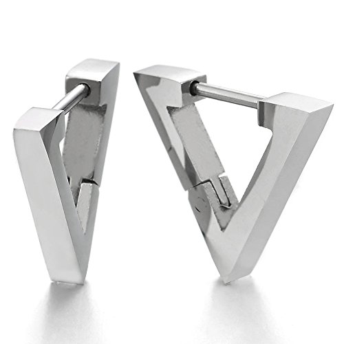 Glatte Flach Offenes Dreieck Creolen für Herren Damen, Edelstahl Huggie Ohr Manschette Ohrringe Glatte Flach Offenes Dreieck Creolen für Herren Damen, Edelstahl Huggie Ohr Manschette Ohrringe von COOLSTEELANDBEYOND