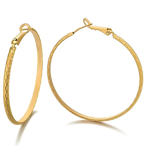 Goldfarben Statement Ohrstecker Ohrringe, GroBe Kreis Creolen Huggie Ohrringe Klassischer, Abschlussball Goldfarben Statement Ohrstecker Ohrringe, GroBe Kreis Creolen Huggie Ohrringe Klassischer, Abschlussball von COOLSTEELANDBEYOND