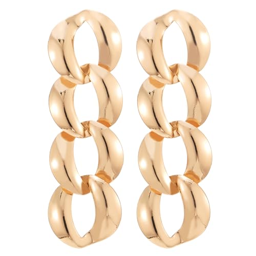 Hipster Rose Gold Farbe Kubanische Panzerkette Statement Baumelnde Tropfen Ohrstecker Ohrringe von COOLSTEELANDBEYOND