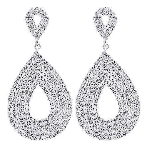 Hochzeit Braut BrautJungfer Partei Strass Cluster Träne Große Statement Ohrstecker Ohrringe Ohrschmuck Hochzeit Braut BrautJungfer Partei Strass Cluster Träne Große Statement Ohrstecker Ohrringe Ohrschmuck von COOLSTEELANDBEYOND