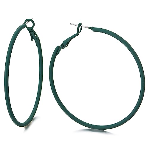 Klassischer Grün Große Kreise Statement Hoffe Huggie Ohrstecker Ohrringe von COOLSTEELANDBEYOND