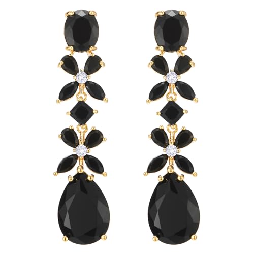 Marquise Schwarz Kristall Cluster Blumen Blütenblatt Chandelier Kronleuchter Träne Lange Baumelnde Statement Ohrringe Marquise Schwarz Kristall Cluster Blumen Blütenblatt Chandelier Kronleuchter Träne Lange Baumelnde Statement Ohrringe von COOLSTEELANDBEYOND