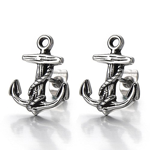 Paar Anker Ohrstecker, Unisex Ohrringe für Herren und Damen Edelstahl Gestüt Ohrringe, Ohrschmuck von COOLSTEELANDBEYOND