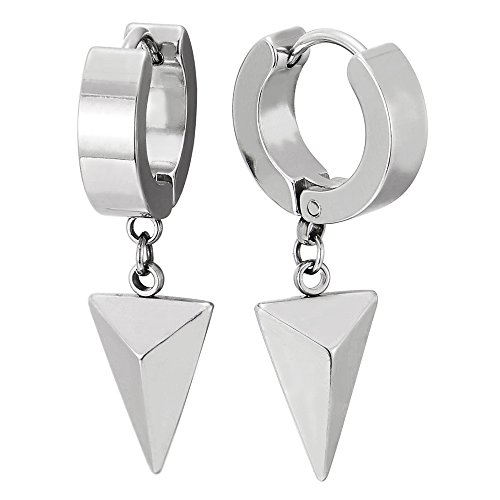 Paar Baumelnde Dreieck Pyramide Creolen für Herren Damen, Edelstahl Huggie Ohr Manschette Ohrringe Paar Baumelnde Dreieck Pyramide Creolen für Herren Damen, Edelstahl Huggie Ohr Manschette Ohrringe von COOLSTEELANDBEYOND