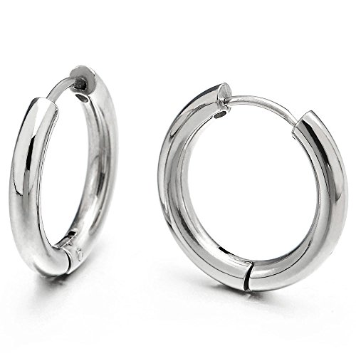 Paar Glatte Kreis Creolen für Herren Damen, Edelstahl Huggie Ohr Manschette Ohrringe Paar Glatte Kreis Creolen für Herren Damen, Edelstahl Huggie Ohr Manschette Ohrringe von COOLSTEELANDBEYOND