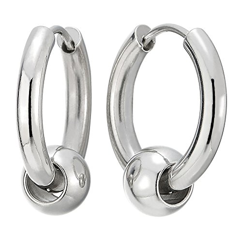 Paar Kreis Wulst Creolen Huggie Ohr Manschette Ohrringe für Herren Damen, Edelstahl von COOLSTEELANDBEYOND