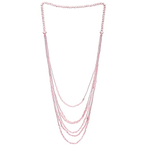 COOLSTEELANDBEYOND Rosa Wulst Lange Statement Halskette Multi-Schichten Wasserfall Kette mit Kristall Perlen Charme Anhänger COOLSTEELANDBEYOND Rosa Wulst Lange Statement Halskette Multi-Schichten Wasserfall Kette mit Kristall Perlen Charme Anhänger von COOLSTEELANDBEYOND