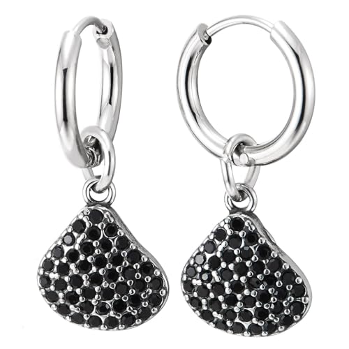 Schwarzer Zirkonia Pave Hänge Ohrringe Creolen Tropfen Muschel Form Anhänger Statement Ohrringe Schwarzer Zirkonia Pave Hänge Ohrringe Creolen Tropfen Muschel Form Anhänger Statement Ohrringe von COOLSTEELANDBEYOND