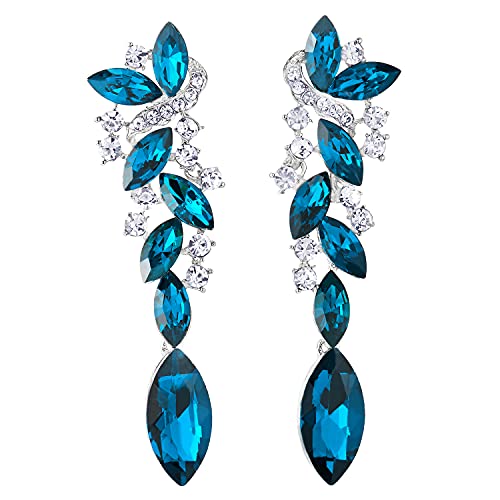 Wasserblau Art Deco Hochzeit Partei Strass Marquise Cluster Chandelier Kronleuchter Lange Baumelnde Statement Ohrringe Wasserblau Art Deco Hochzeit Partei Strass Marquise Cluster Chandelier Kronleuchter Lange Baumelnde Statement Ohrringe von COOLSTEELANDBEYOND