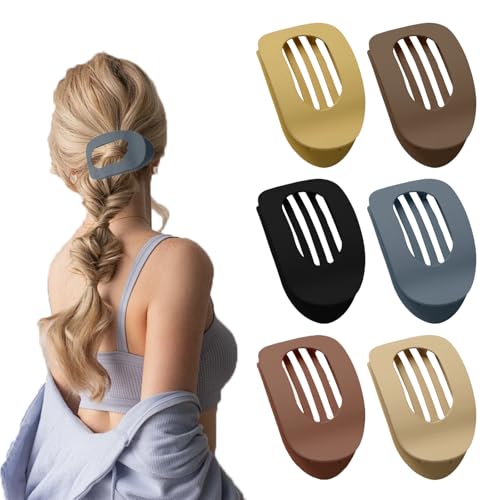 6 Stück Haarklammern Für Damen, Flache Haarklammern, Mattiert Und Farbecht Claw Clip, Flat Claw Clip, Geeignet Für Dünnes Und Dickes Haar, Geeignet Für Das Tägliche Leben, Sport Und Autofahren von COONE