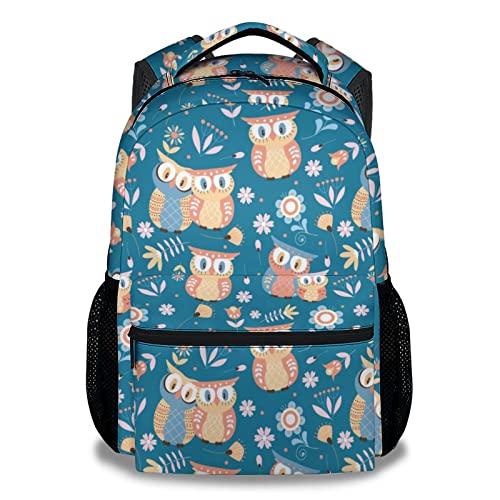 COOPASIA Eulen-Schulrucksack für Mädchen und Jungen, 40,6 cm, Eulen-Thema, Büchertasche mit verstellbaren Trägern, langlebig, leicht, Eule 1, Einheitsgröße von COOPASIA