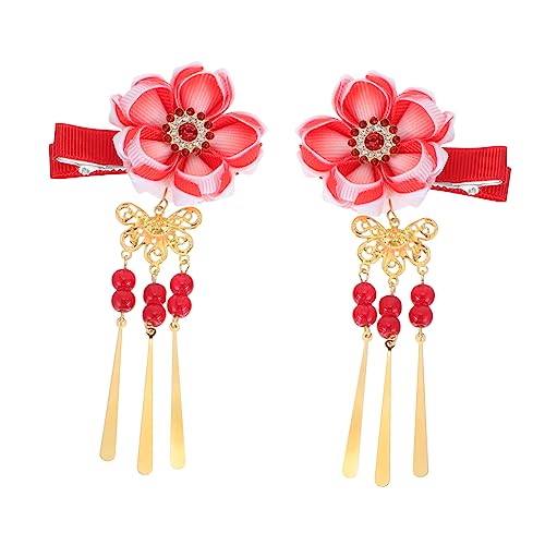 COOPHYA 1 Paar Haarnadel Blumenclips Für Haarschmuck Haarspange Mit Quaste Süßer Japanischer Haarschmuck Japanische Haarpflege Hanfu-haarspange Mädchen Kind Bettwäsche Aus Baumwolle Stift von COOPHYA